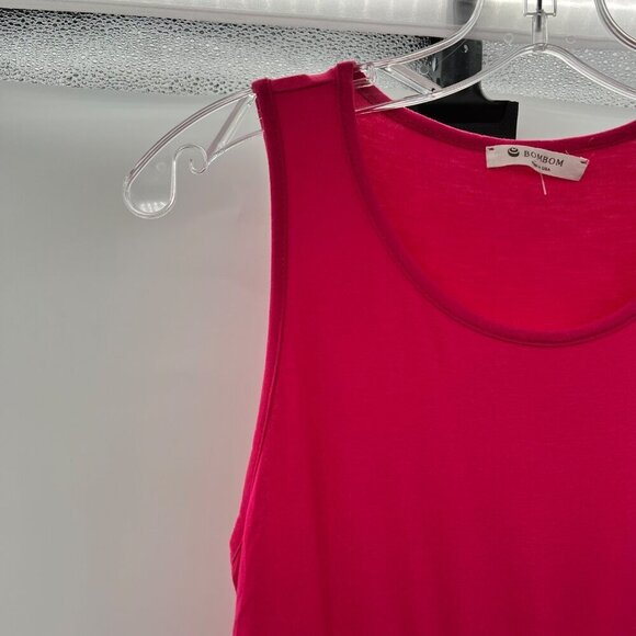 BOMBOM Women's Sleeveless Scoop Neck Babydoll Top Pink Size Small - Picture 3 of 9